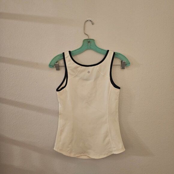 Lululemon Ivory & Black Tank Top Sz 4 - Picture 2 of 4